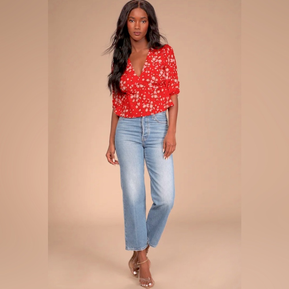 Sage the Label Women's Red Floral Top